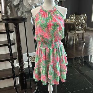 Lilly Pulitzer Pamelyn Lileeze Dress Size 8 Surf Blue So Shellegant